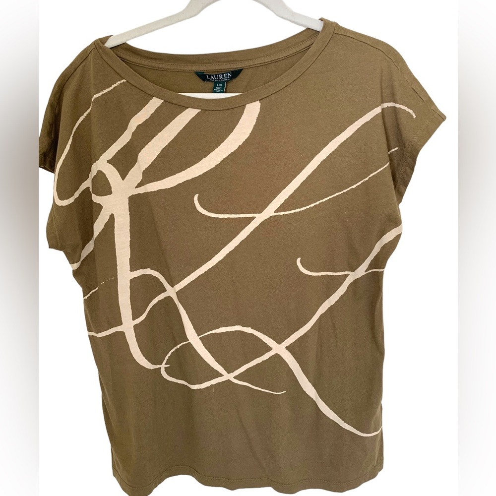 Ralph Lauren Brown Graphic Women's Top